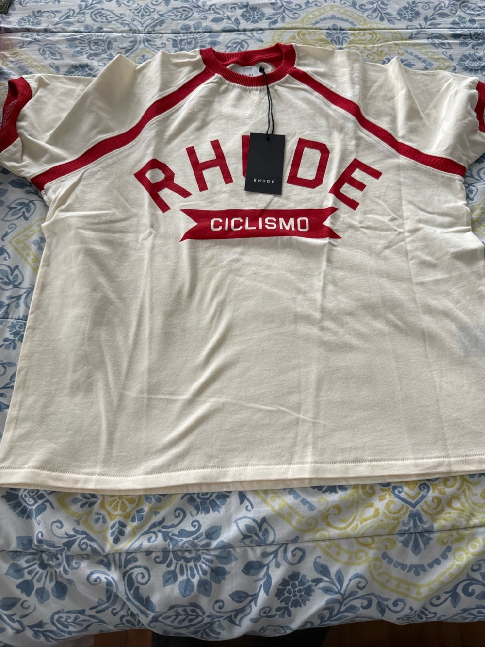 Rhude Ciclismo Men’s Cream T Shirt Short Sleeve